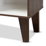 Baxton Studio Senja Modern and Contemporary Two-Tone White and Walnut Brown Finished Wood 4-Shelf Bookcase