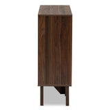 Baxton Studio Senja Modern and Contemporary Two-Tone White and Walnut Brown Finished Wood 2-Shelf Bookcase