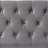 Baxton Studio Valere Glam and Luxe Grey Velvet Fabric Upholstered Gold Finished Button Tufted Storage Ottoman