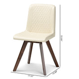 Baxton Studio Pernille Modern Transitional Cream Faux Leather Upholstered Walnut Finished 4-Piece Wood Dining Chair Set Set