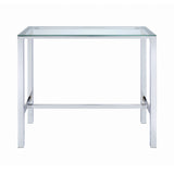 Contemporary Bar Table with Glass Top Chrome