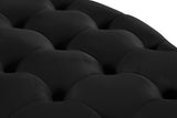 Banquet Velvet / Engineered Wood / Foam Contemporary Black Velvet Ottoman/Bench - 52" W x 52" D x 29.5" H