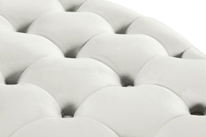 Banquet Velvet / Engineered Wood / Foam Contemporary Cream Velvet Ottoman/Bench - 52" W x 52" D x 29.5" H