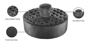 Banquet Velvet / Engineered Wood / Foam Contemporary Grey Velvet Ottoman/Bench - 52" W x 52" D x 29.5" H