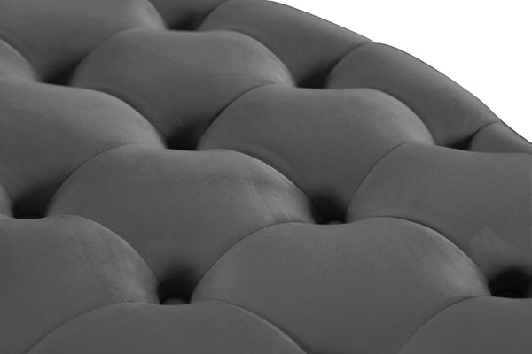 Banquet Velvet / Engineered Wood / Foam Contemporary Grey Velvet Ottoman/Bench - 52" W x 52" D x 29.5" H