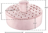Banquet Velvet / Engineered Wood / Foam Contemporary Pink Velvet Ottoman/Bench - 52" W x 52" D x 29.5" H