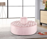 Banquet Velvet / Engineered Wood / Foam Contemporary Pink Velvet Ottoman/Bench - 52" W x 52" D x 29.5" H