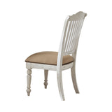 Simpson Country Rustic Slat Back Side Chairs Barley and Vintage White (Set of 2)