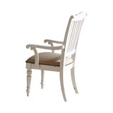 Simpson Country Rustic Slat Back Arm Chairs Barley and Vintage White (Set of 2)
