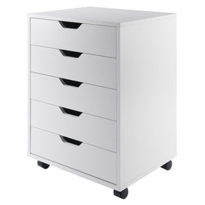 Winsome Wood Halifax 5-Drawer Cabinet, Cart, White 10519-WINSOMEWOOD
