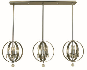 12-Light Brushed Nickel Constellation Island Chandelier