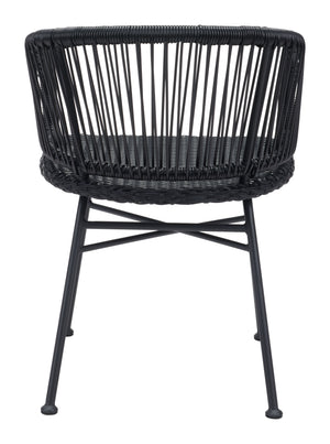 Zuo Modern Zaragoza Steel, Polyethylene Modern Commercial Grade Dining Chair Set - Set of 2 Black Steel, Polyethylene