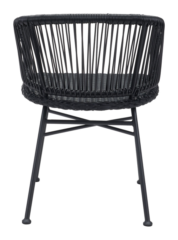 Zuo Modern Zaragoza Steel, Polyethylene Modern Commercial Grade Dining Chair Set - Set of 2 Black Steel, Polyethylene