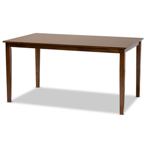 Baxton Studio Eveline Modern and Contemporary Walnut Brown Finished Rectangular Wood Dining Table