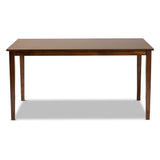 Baxton Studio Eveline Modern and Contemporary Walnut Brown Finished Rectangular Wood Dining Table