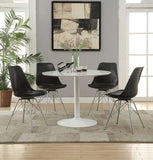 Lowry Contemporary Round Dining Table White