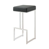 Contemporary Square Bar Stool and Chrome