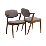 Malone Modern Dining Side Chairs Grey and Dark Walnut (Set of 2)