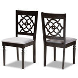 Renaud Modern and Contemporary Grey Fabric Upholstered and Dark Brown Finished Wood Dining Chair Set