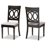 Lucie Modern and Contemporary Fabric Upholstered and Finished Wood 2-Piece Dining Chair Set