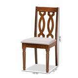 Cherese Modern and Contemporary Grey Fabric Upholstered and Walnut Brown Finished Wood 2-Piece Dining Chair Set