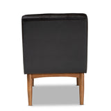 Baxton Studio Arvid Mid-Century Modern Dark Brown Faux Leather Upholstered Wood Dining Chair