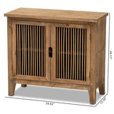 Baxton Studio Clement Rustic Transitional Medium Oak Finished 2-Door Wood Spindle Accent Storage Cabinet