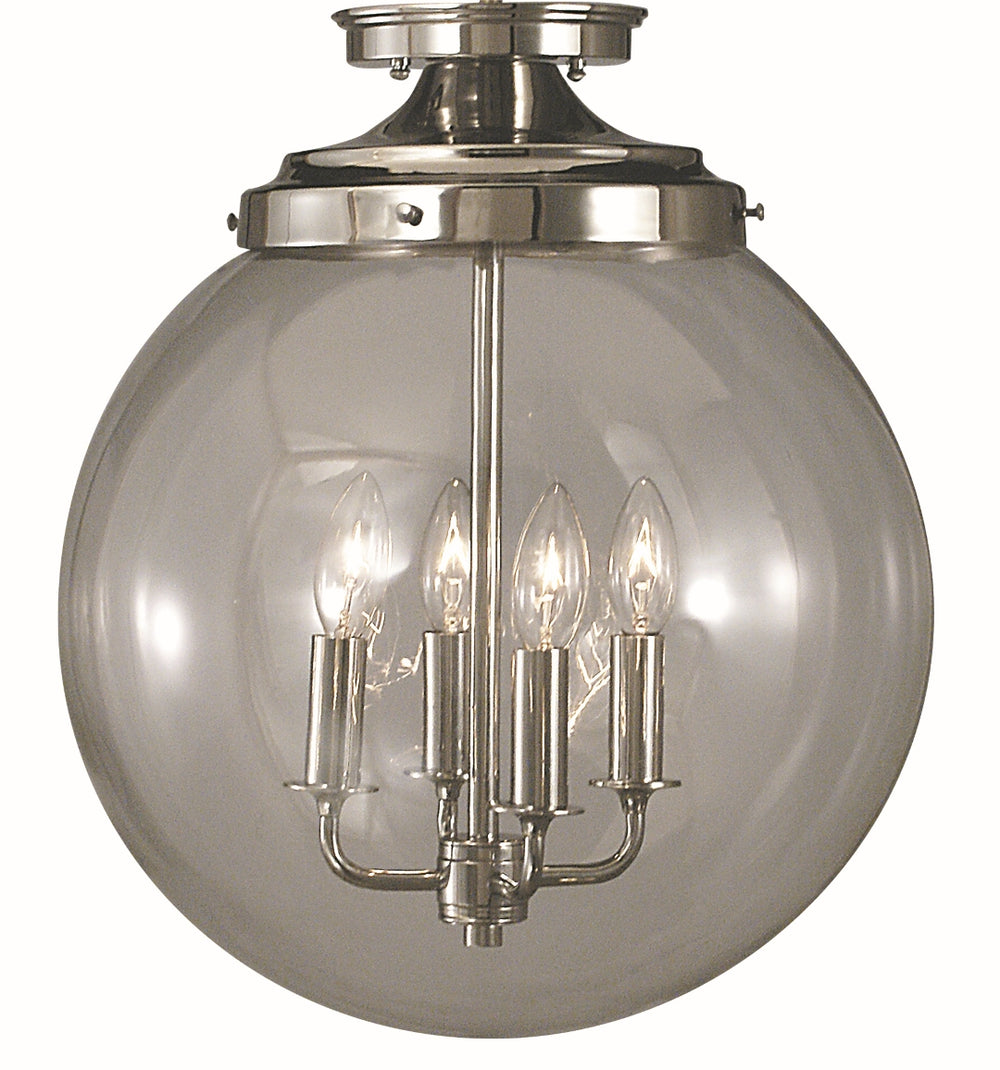 4-Light Polished Silver Moderne Flush / Semi-Flush Mount