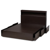 Baxton Studio Blaine Modern and Contemporary Dark Brown Finished Wood Queen Size 6-Drawer Platform Storage Bed