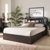 Blaine Modern and Contemporary Dark Brown Finished Wood Queen Size 6-Drawer Platform Storage Bed