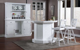 ECI Furniture Bianca Tulip Bar Swivel  30" Stool with Gray Vinyl Seat, White - Set of 2 White Hardwood solids and veneers