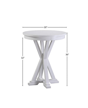 ECI Furniture Bianca Counter Height Pub Table, White White Hardwood solids and veneers