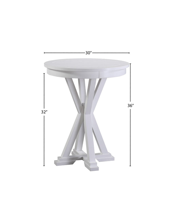 ECI Furniture Bianca Counter Height Pub Table, White White Hardwood solids and veneers