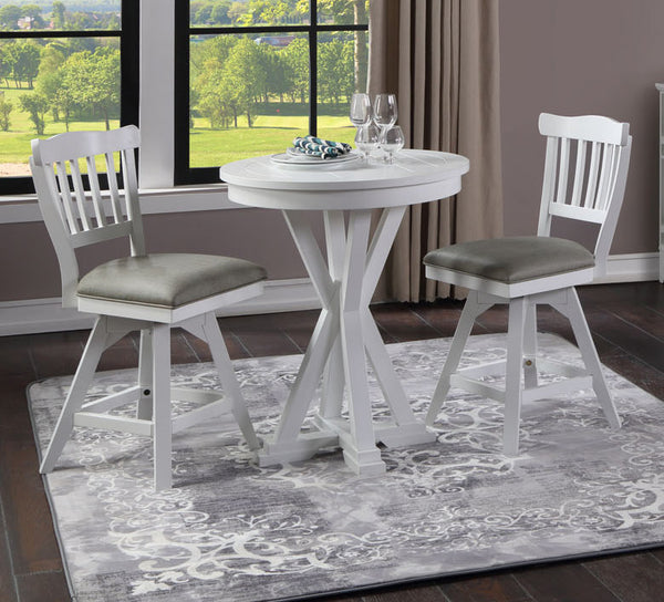 ECI Furniture Bianca Counter Height Pub Table, White White Hardwood solids and veneers