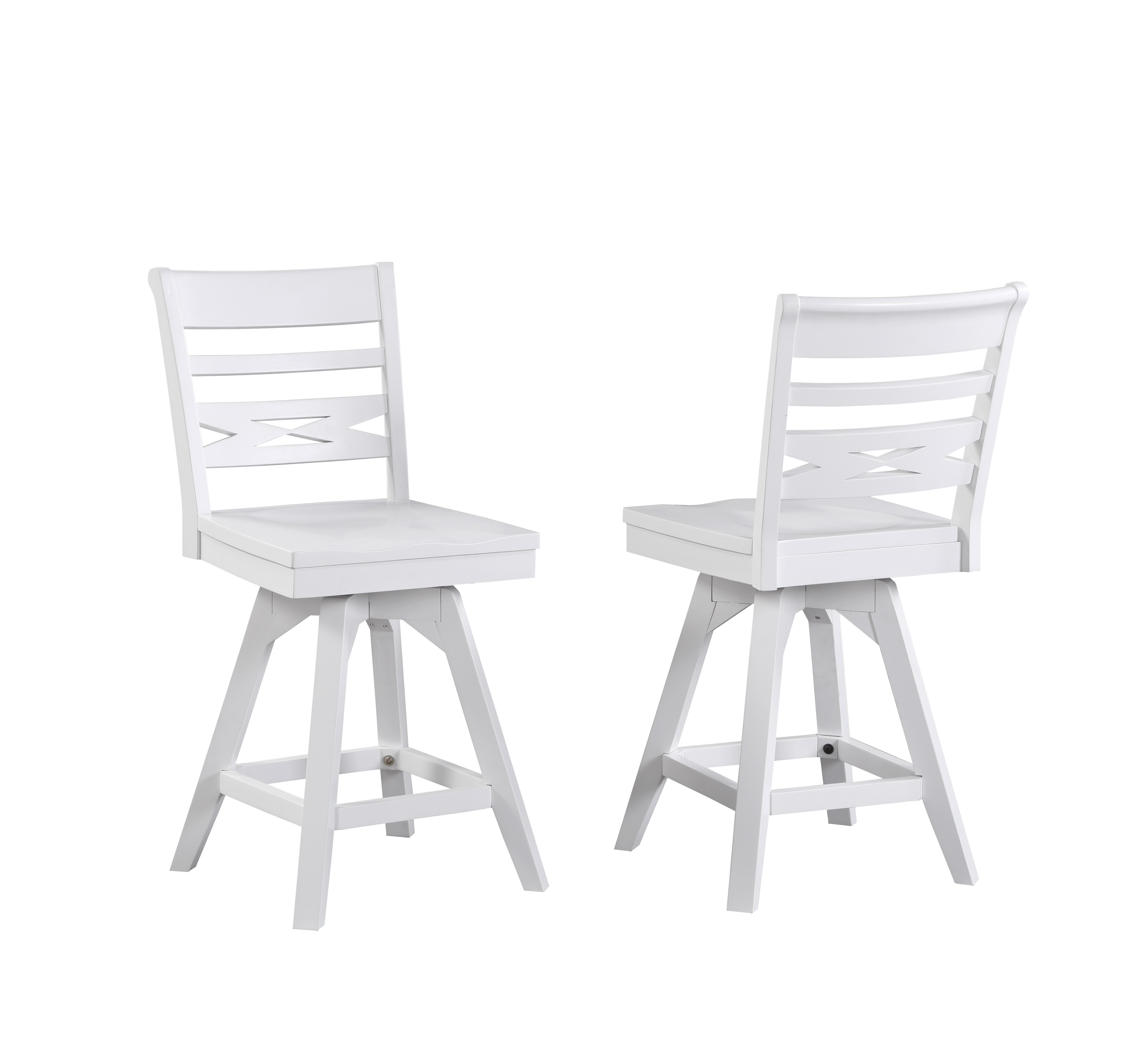 Bianca Swivel Counter Stools Set of 2 - Classic White Finish, Stylish