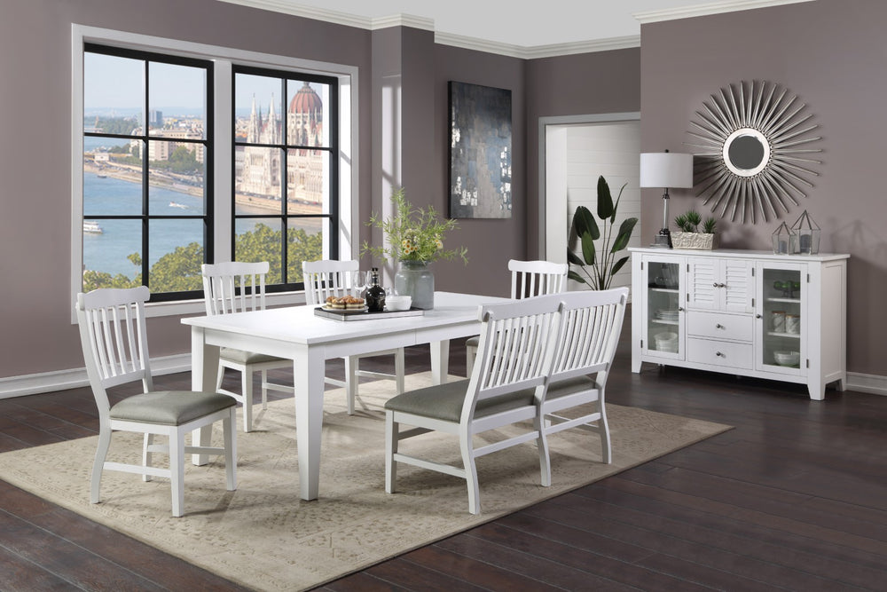 ECI Furniture Bianca Dining Leg Table, White White Hardwood solids and veneers