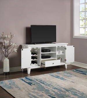 ECI Furniture Bianca Media Cabinet, White White Hardwood solids and veneers