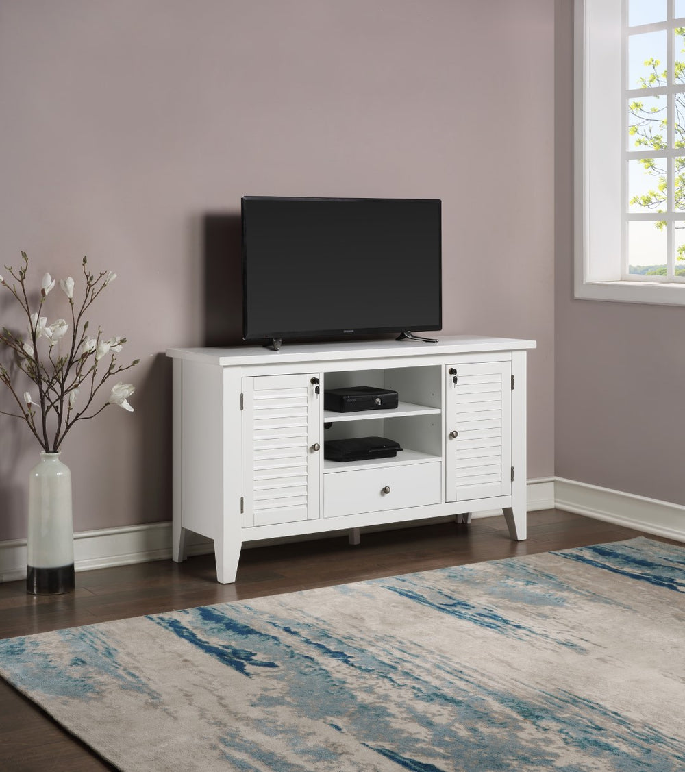 ECI Furniture Bianca Media Cabinet, White White Hardwood solids and veneers
