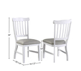 ECI Furniture Bianca Tulip Side Chair with Gray Vinyl Seat, White - Set of 2 White Hardwood solids and veneers