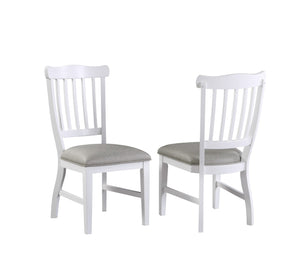 ECI Furniture Bianca Tulip Side Chair with Gray Vinyl Seat, White - Set of 2 White Hardwood solids and veneers