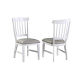 ECI Furniture Bianca Tulip Side Chair with Gray Vinyl Seat, White - Set of 2 White Hardwood solids and veneers