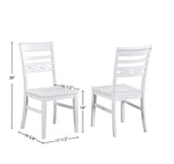 ECI Furniture Bianca Asbury Side Chair with Wood Seat, White - Set of 2 White Hardwood solids and veneers