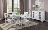 ECI Furniture Bianca Asbury Side Chair with Wood Seat, White - Set of 2 White Hardwood solids and veneers