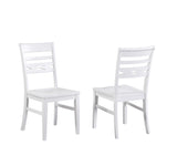 Bianca Asbury Side Chair with Wood Seat, White - Set of 2