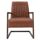 Jonah Leatherette Arm Chair - Antique Cigar Brown