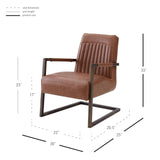 Jonah Leatherette Arm Chair - Antique Cigar Brown