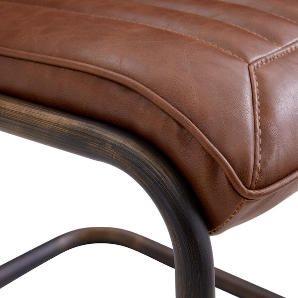 Cooper Leatherette Chair Rubber Gold Frame - Antique Cigar Brown