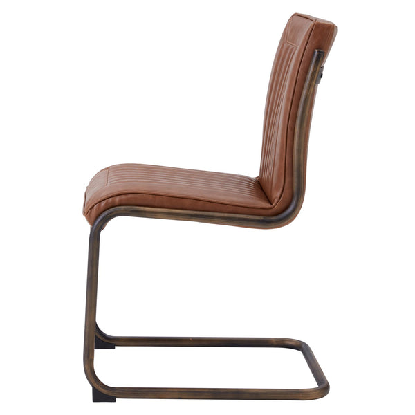 Cooper Leatherette Chair Rubber Gold Frame - Antique Cigar Brown