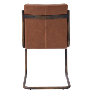 Cooper Leatherette Chair Rubber Gold Frame - Antique Cigar Brown