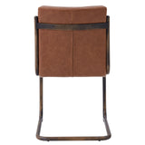 Cooper Leatherette Chair Rubber Gold Frame - Antique Cigar Brown